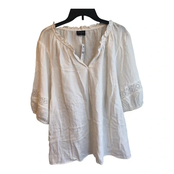 Lane Bryant White BoHo top - Picture 1 of 5